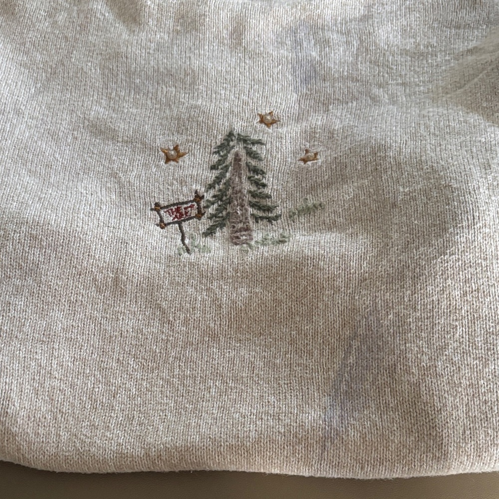 VINTAGE Christopher & Banks Cream Knit Sweater with Coral Trim - Picture 3 of 3